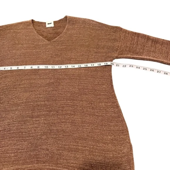 DKN Transfer Rib Women's V-Neck Brown Sweater Size M - Picture 7 of 12